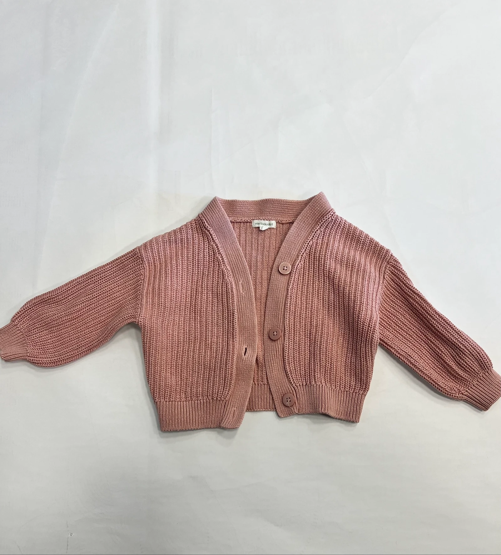Gilet rose poudré pour petite fille taille 3ans